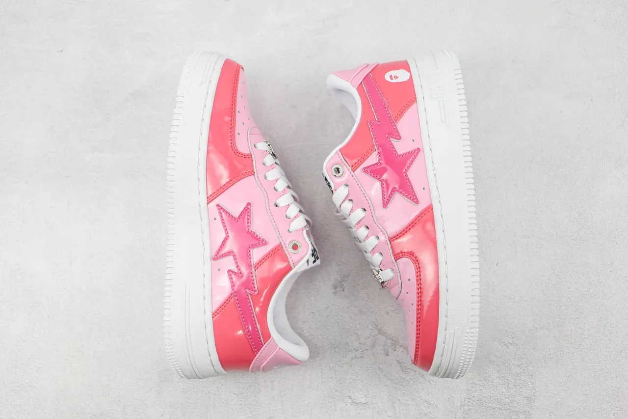 A Bathing Ape BAPE STA Glossy Pink Star Logo Lifestyle Sneakers 2