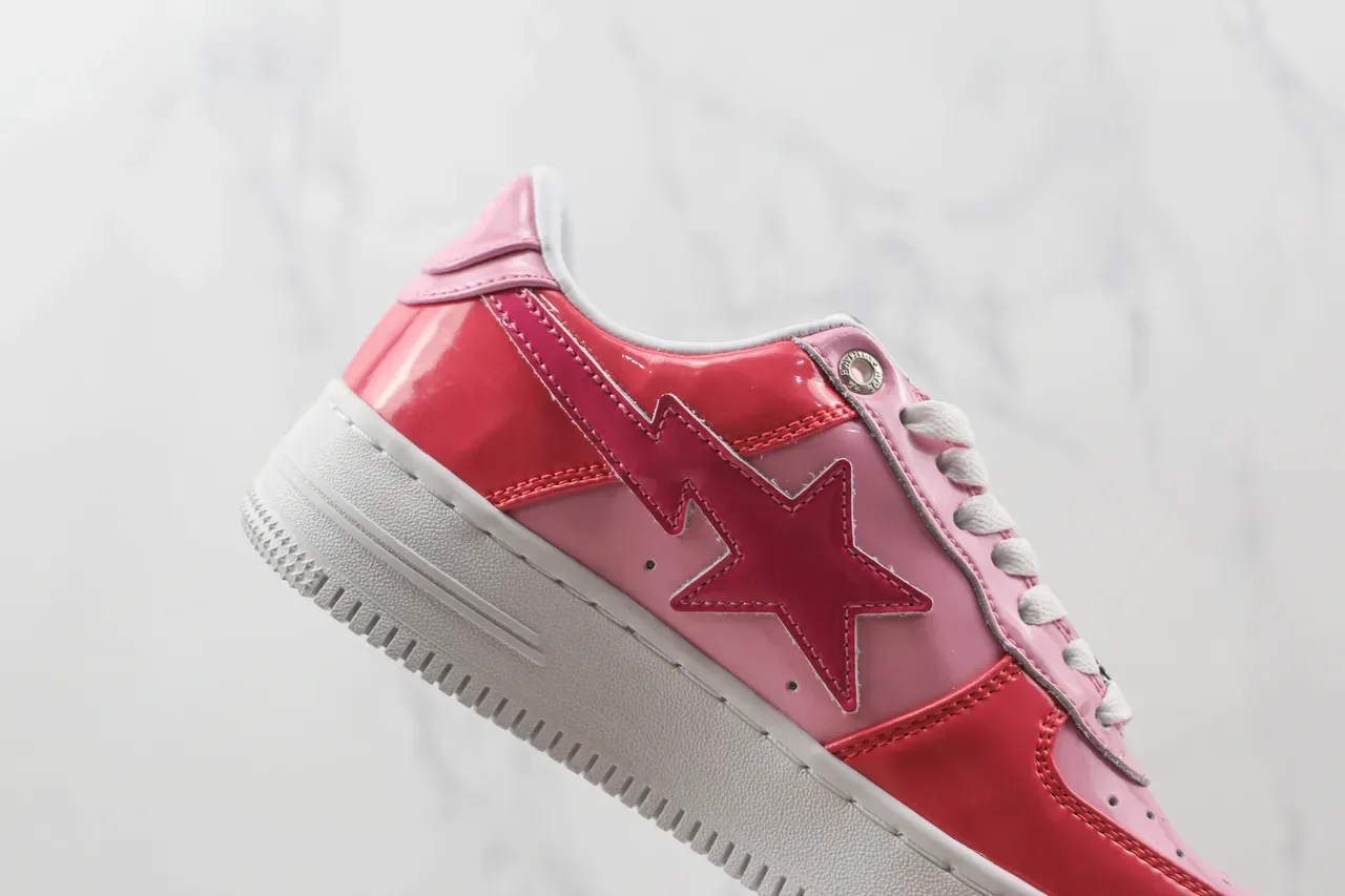 A Bathing Ape BAPE STA Glossy Pink Star Logo Lifestyle Sneakers 5