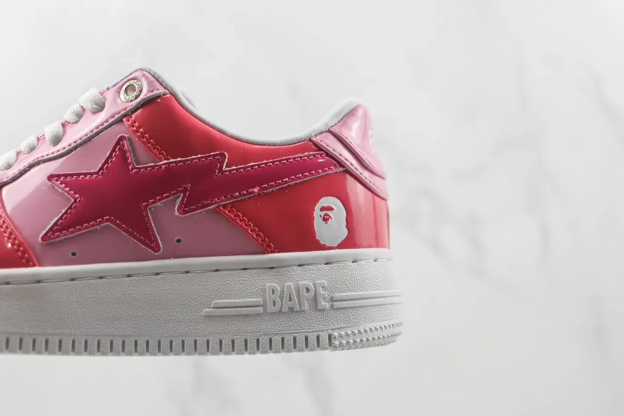 A Bathing Ape BAPE STA Glossy Pink Star Logo Lifestyle Sneakers 7