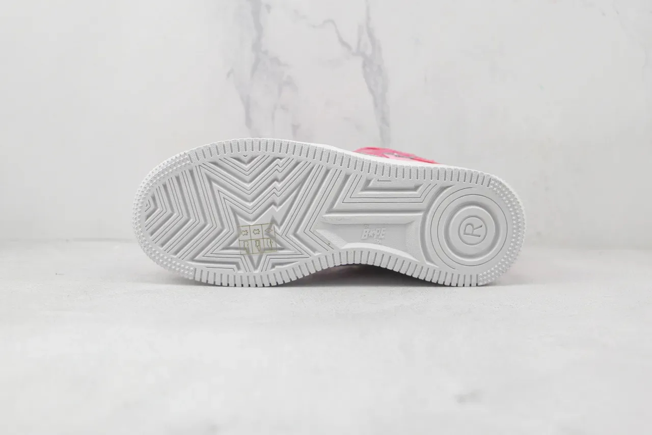 A Bathing Ape BAPE STA Glossy Pink Star Logo Lifestyle Sneakers 8