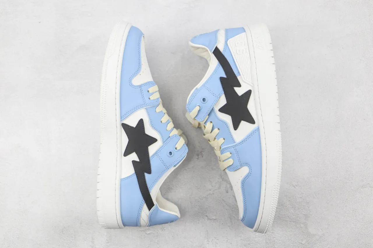 A Bathing Ape BAPE STA Light Blue and White Lifestyle Sneakers 2