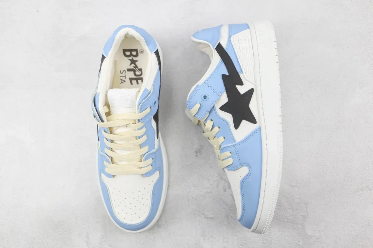 A Bathing Ape BAPE STA Light Blue and White Lifestyle Sneakers 3