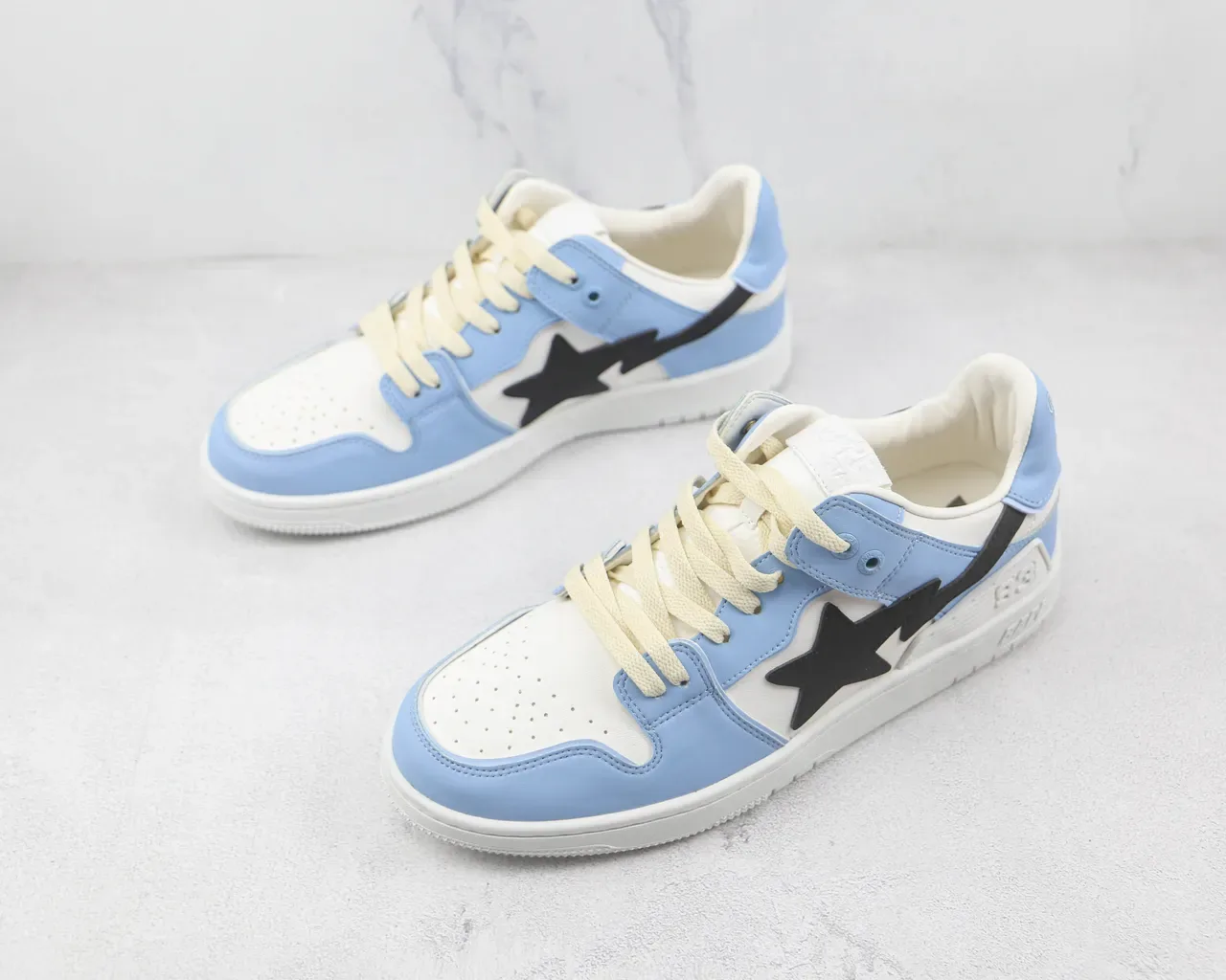 A Bathing Ape BAPE STA Light Blue and White Lifestyle Sneakers 4