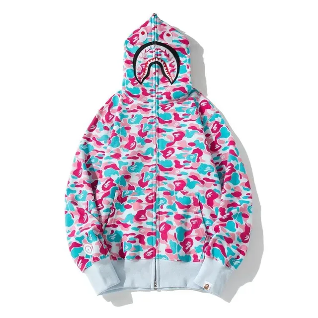 A Bathing Ape Shark Multicolor Blue Full-Zip Hood Hoodie 1