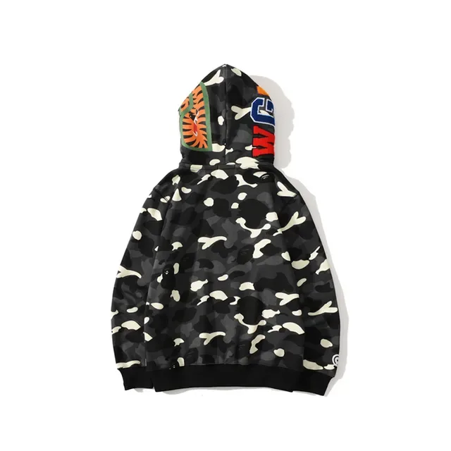 A Bathing Ape Shark White Gray Full-Zip Hood Hoodie 4