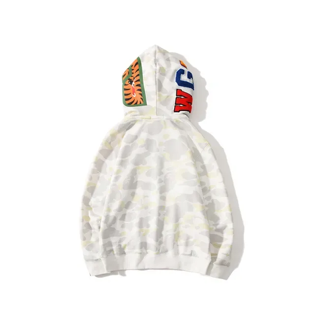 A Bathing Ape Shark White Gray Full-Zip Hood Hoodie 6