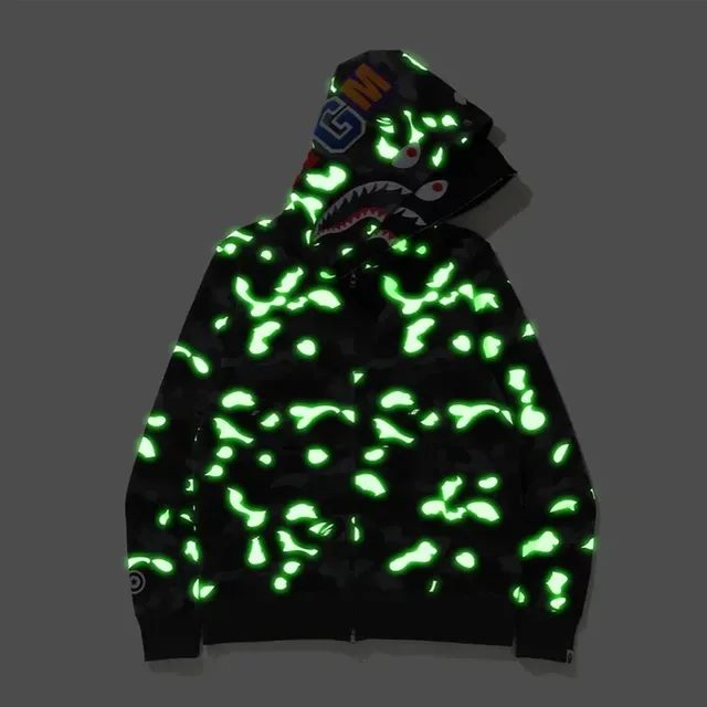 A Bathing Ape Shark White Gray Full-Zip Hood Hoodie 7