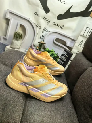 Adidas Adios Pro Jaune Argent Violet Chaussures de course 9