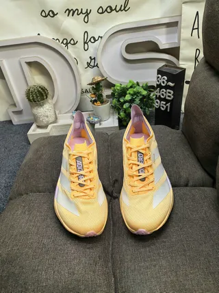 Adidas Adios Pro Jaune Argent Violet Chaussures de course 10