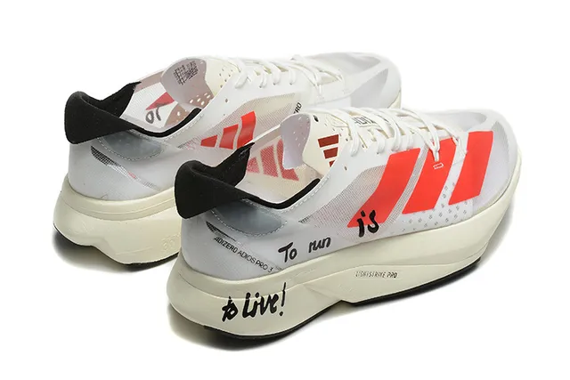 Adidas Adizero Adios Pro 3 Chaussures de course blanches rouges 3