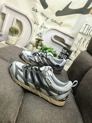 Adidas adiZero Gray Black Mesh Upper Three-Stripe Side Panel Lifestyle Sneakers 7