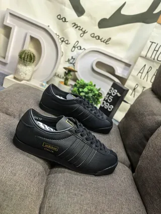 Adidas Beige Black Leather Upper Three-Stripe Side Panel Lifestyle Sneakers 9