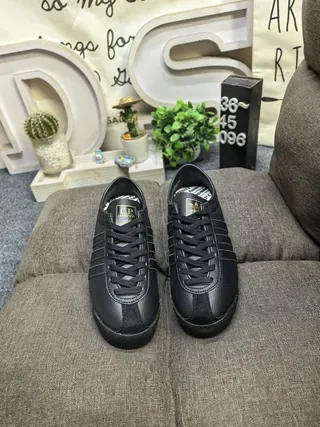 Adidas Beige Black Leather Upper Three-Stripe Side Panel Lifestyle Sneakers 10