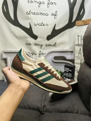 Adidas Beige Brown Retro Runner Silhouette Suede And Textile Upper Lifestyle Sneakers 5