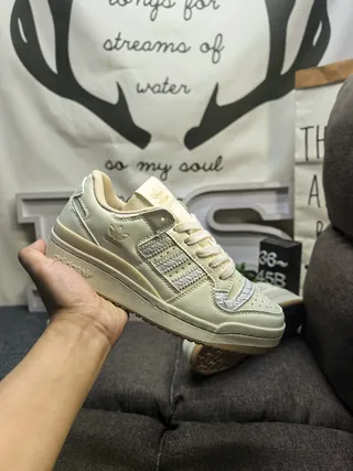 Adidas Beige Gray Low-Top Padded Collar Lifestyle Sneakers 5