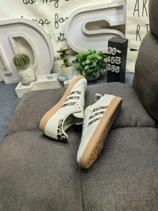 Adidas Beige Multicolor Low-Top Leopard-Print Accents Lifestyle Sneakers 6