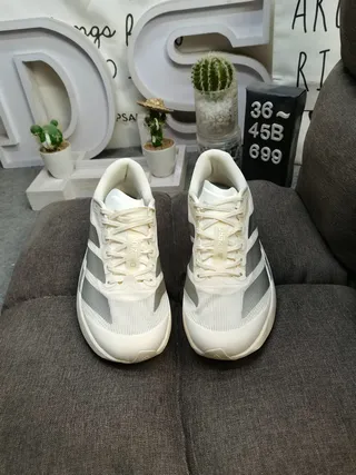 Adidas Beige Silver Mesh Upper Sculpted Foam Midsole Lifestyle Sneakers 10