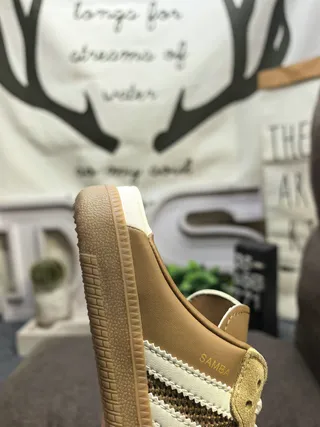 Adidas Beige White Lace-Up Mule Suede-Mesh Upper Lifestyle Sneakers 3