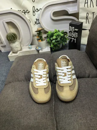 Adidas Beige White Lace-Up Mule Suede-Mesh Upper Lifestyle Sneakers 10