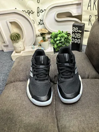 Adidas Black and Silver Three-Stripe Mesh Training Sneakers 10