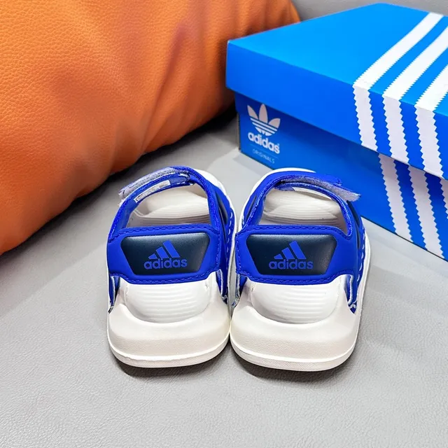 Adidas Sandales casual pour enfants noir et blanc à deux sangles Velcro 13