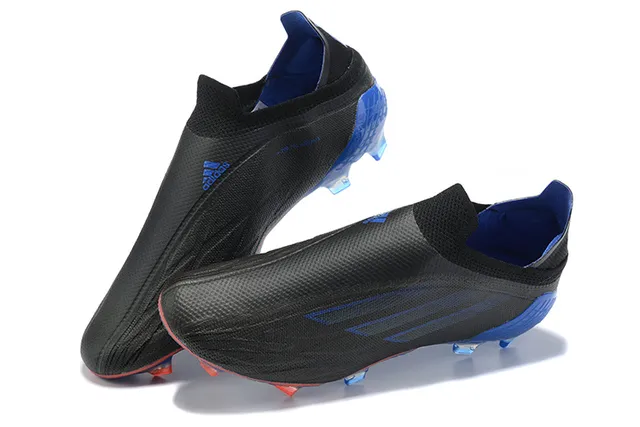 Adidas Black Blue Sock-Fit Collar Translucent Cage Firm-Ground Soccer Shoes 2