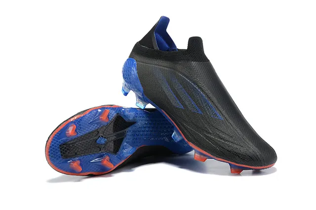 Adidas Black Blue Sock-Fit Collar Translucent Cage Firm-Ground Soccer Shoes 6