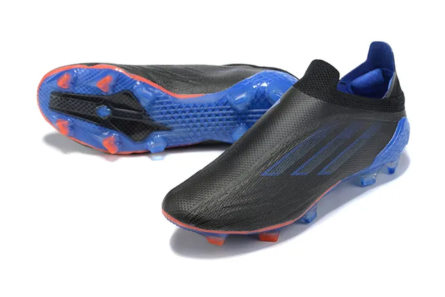 Adidas Black Blue Sock-Fit Collar Translucent Cage Firm-Ground Soccer Shoes 7
