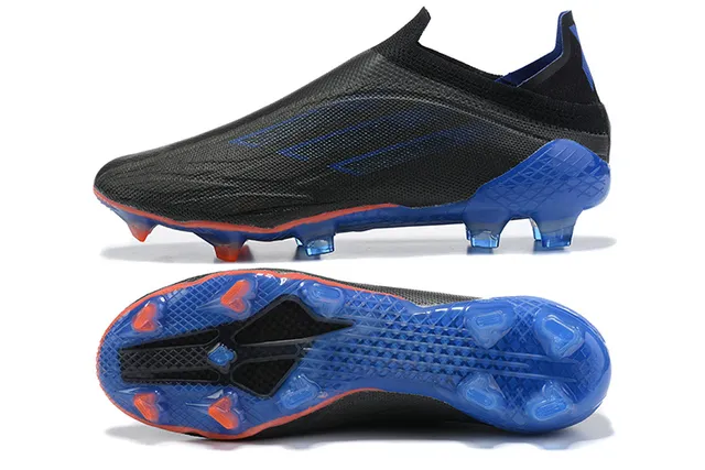 Adidas Black Blue Sock-Fit Collar Translucent Cage Firm-Ground Soccer Shoes 9