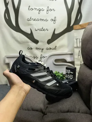 Adidas Black Silver Mesh Upper Metallic Stripes Lifestyle Sneakers 5