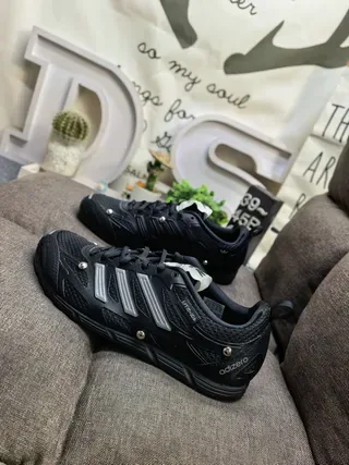 Adidas Black Silver Mesh Upper Metallic Stripes Lifestyle Sneakers 7