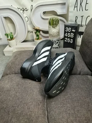 Adidas Black White Chunky Platform Sole Mesh Upper Lifestyle Sneakers 6
