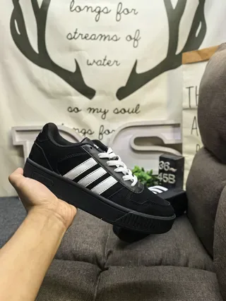 Adidas Black White Low-Top Cupsole Lifestyle Sneakers 5