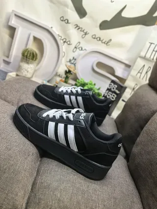 Adidas Black White Low-Top Cupsole Lifestyle Sneakers 7