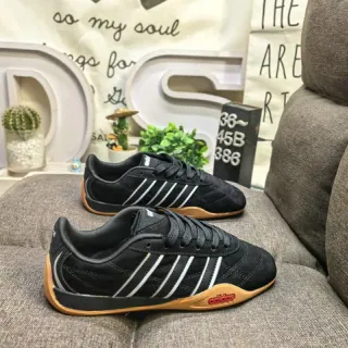 Adidas Black White Low-Top Suede Upper Lifestyle Sneakers