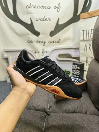 Adidas Black White Low-Top Suede Upper Lifestyle Sneakers 5