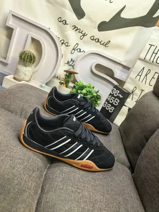 Adidas Black White Low-Top Suede Upper Lifestyle Sneakers 9