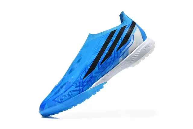 Adidas Bleu Noir Basse Upper Synthétique Asymétrique Lacing Cage Turf Chaussures de Football 4