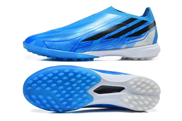 Adidas Bleu Noir Basse Upper Synthétique Asymétrique Lacing Cage Turf Chaussures de Football 9
