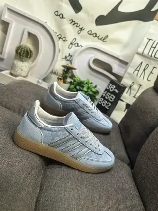 Adidas Blue Gray Suede Upper Three-Stripe Side Panel Lifestyle Sneakers 9