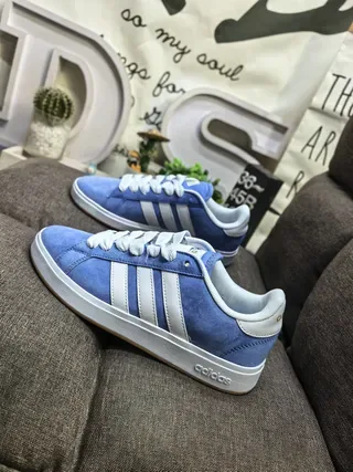 Adidas Blue White Suede Upper Three-Stripe Side Panel Lifestyle Sneakers 7