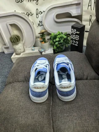 Adidas Blue White Suede Upper Three-Stripe Side Panel Lifestyle Sneakers 8