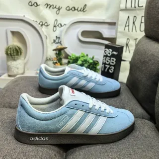 Adidas Blue White Suede Upper Three-Stripe Side Panel Lifestyle Sneakers