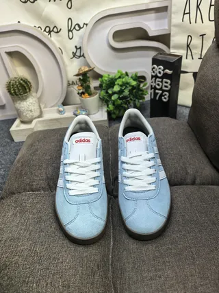 Adidas Blue White Suede Upper Three-Stripe Side Panel Lifestyle Sneakers 10