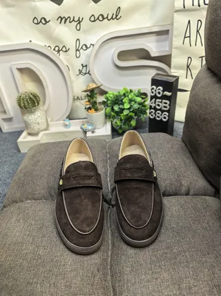 Adidas Brown Beige Suede Upper Three-Stripe Stitching Loafer 10