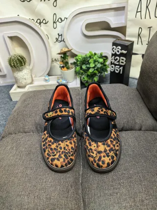 Adidas Sapatos Mary Jane Marrom Preto Impressão de Leopardo Parte Superior Três Listras Painel Lateral 10