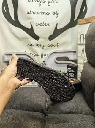 Adidas Brown Blue Leopard-Print Upper Cream Three Stripes Lifestyle Sneakers 4