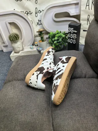 Adidas Brown Blue Leopard-Print Upper Cream Three Stripes Lifestyle Sneakers 16