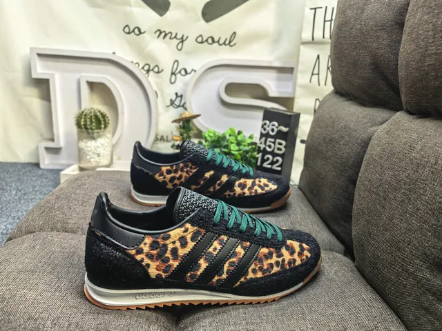 Adidas Brown Multicolor Leopard-Print Upper Three White Stripes Lifestyle Sneakers 21