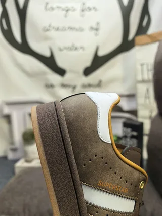 Adidas Brown White Suede Upper Three Stripes Lifestyle Sneakers 3